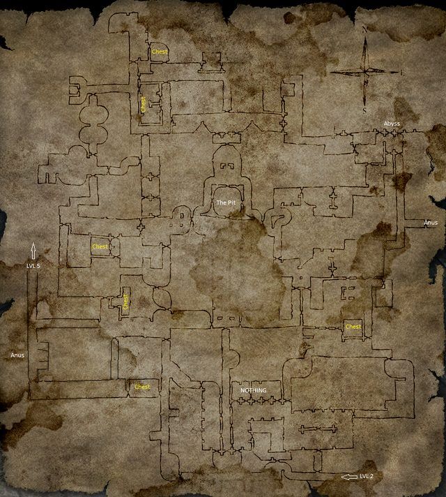 Exanima Level 5.5 Sewers Map