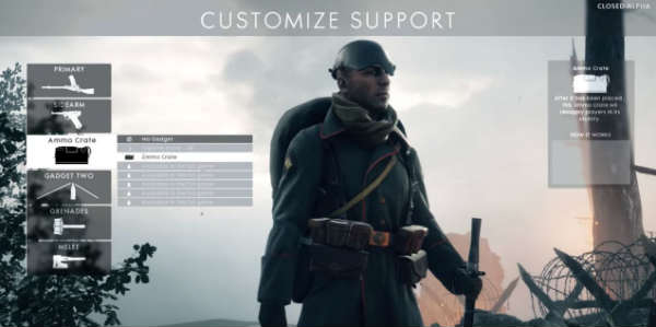 clase apoyo en battlefield 1