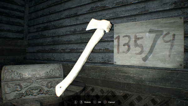 hacha de juguete en Resident Evil 7