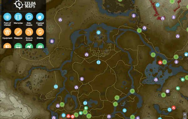 Mapa de Zelda Breath of the Wild