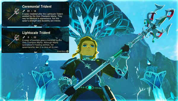 Tridente Ceremonial en Zelda Breath of the Wild