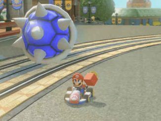 esquivar un caparazón de pinchos azul en Mario Kart 8 Deluxe