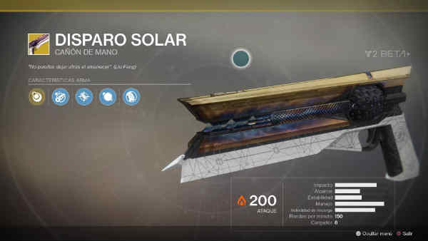 Disparo Solar en Destiny 2