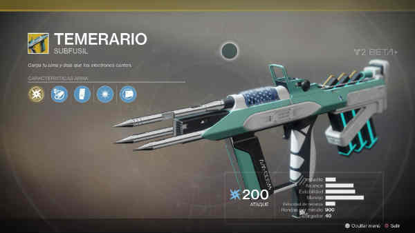 Temerario en Destiny 2