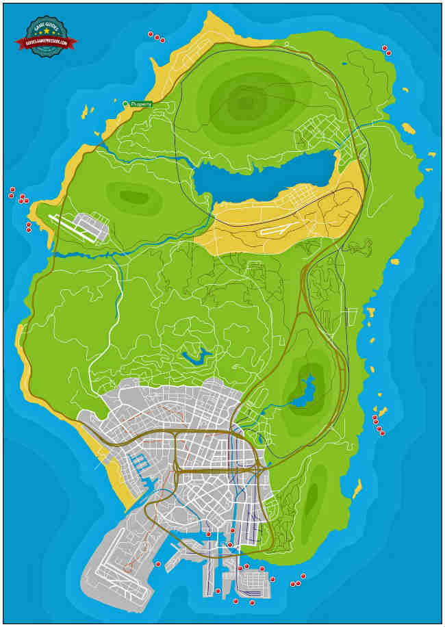 Mapa Piezas del Submarino en GTA 5