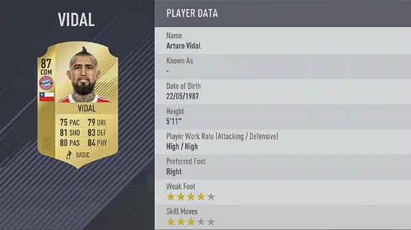 Mejores de la Bundesliga FIFA 18 - arturo vidal
