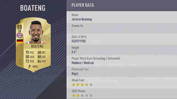 Mejores defensas de FIFA 18 - jerome boateng