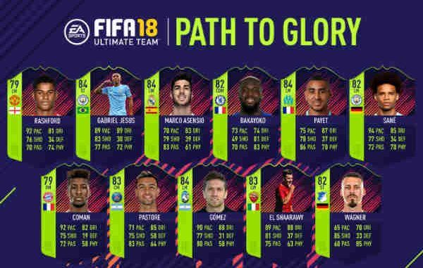 cartas camino a la gloria en FIFA 18