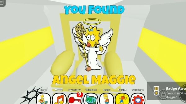 Angel Maggie in Find the Simpsons