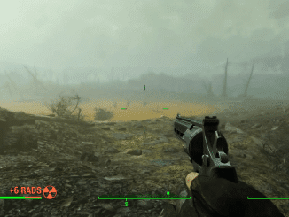 A scene of The Glowing Sea from Fallout 4