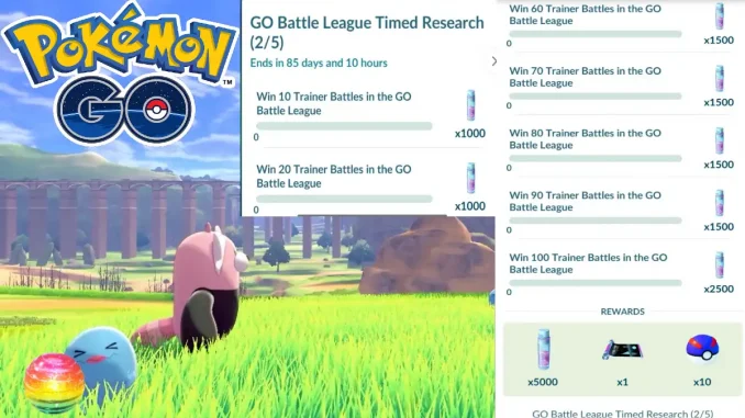Go Battle League Timed Reasearch Updated Pokemon Go