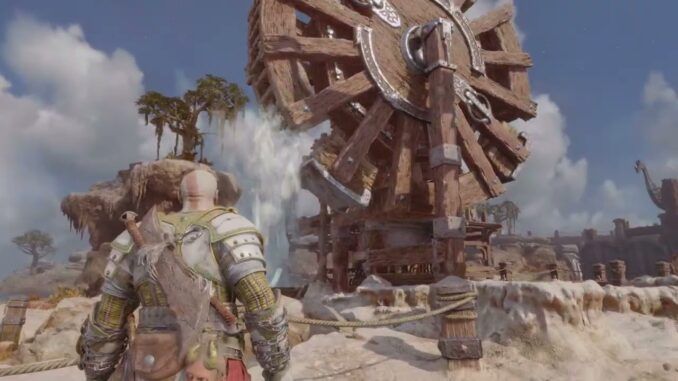 God of War Ragnarok How to Hit the Rope Holding the Block
