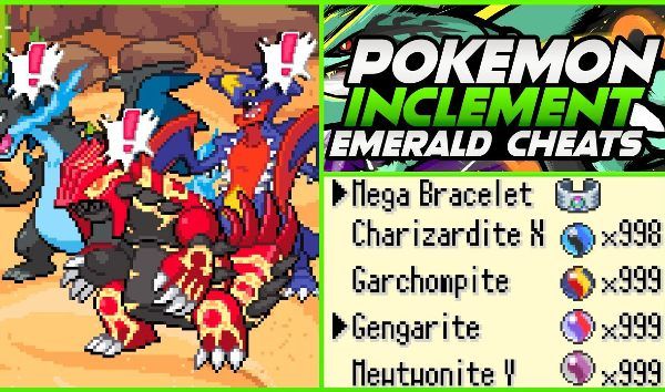 Pokemon Inclement Emerald Cheats GBA ROM