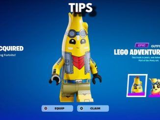 Recruiting Peely in LEGO Fortnite