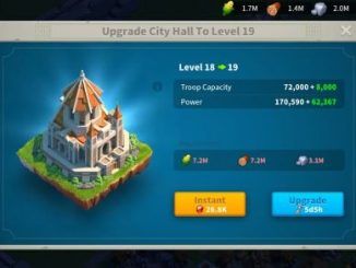Rise of Kingdoms City Hall Upgrade Requirements