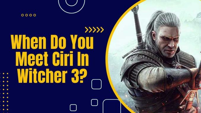 When Do You Meet Ciri In The Witcher 3