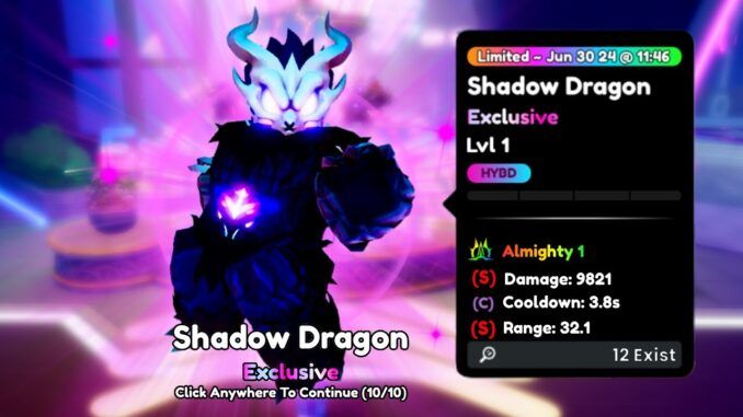 Anime Defenders Shadow Dragon S Tier Unit
