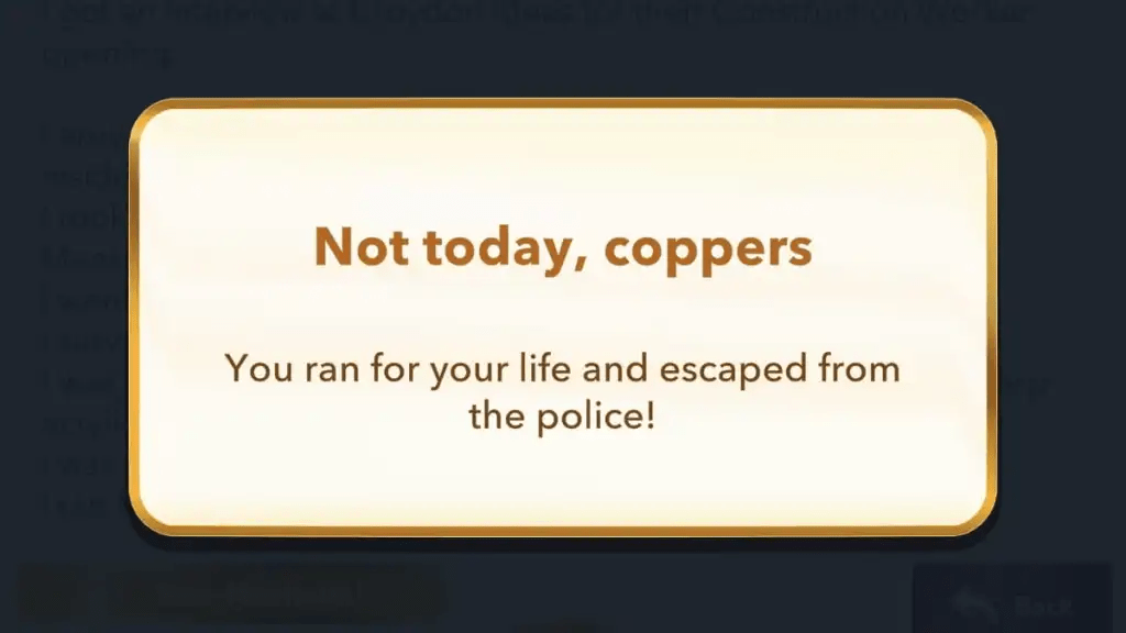 Escaped from the police Bitlife
