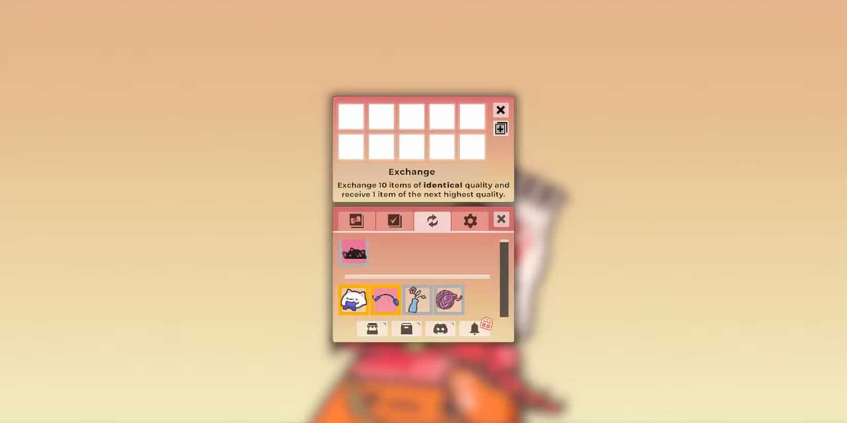 Exhanching ITems in Bongo Cat