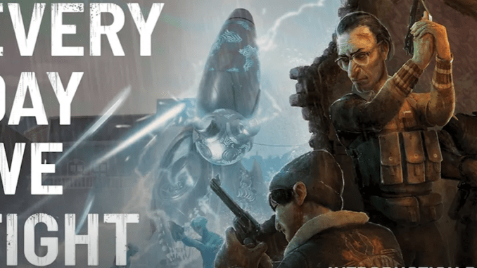 Every Day We Fight key visual with squad preparing for battle in a frozen city