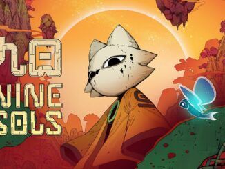 Official Nine Sols cover art showing the lone warrior protagonist against a fiery, storm-torn backdrop