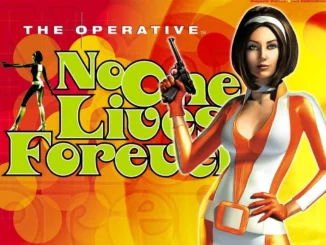 Cate Archer aiming silenced pistol during a stealth mission in No One Lives Forever